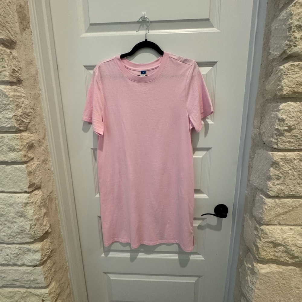 Old Navy Light Pink Crew Neck Tshirt Dress